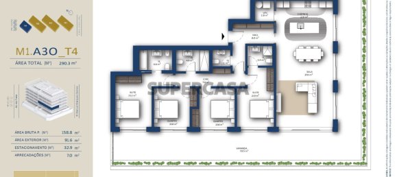 Квартира с 4 спальнями в Вила Нова ди Гая, Португалия № 160829 8