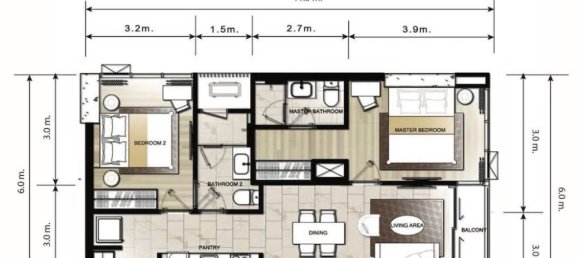 2 Schlafzimmer Eigentumswohnung in Bangkok, Thailand, Nr. 2842 13