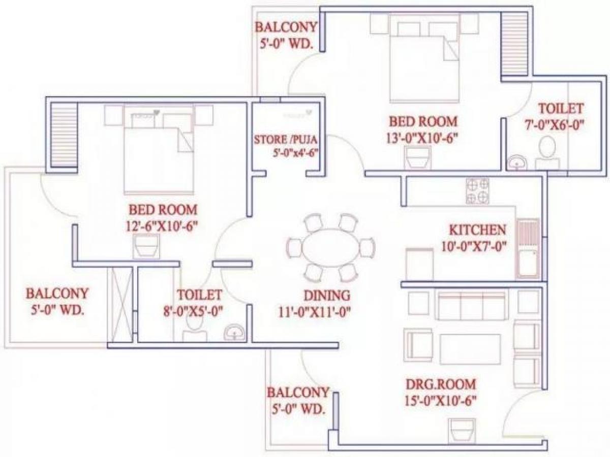 2 غرف نوم منزل في Ghaziabad, India رقم 8139