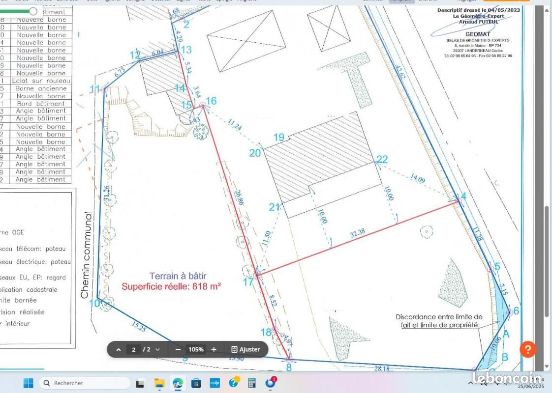 Grundstück in Ploudaniel, France 818m², Nr. 214959