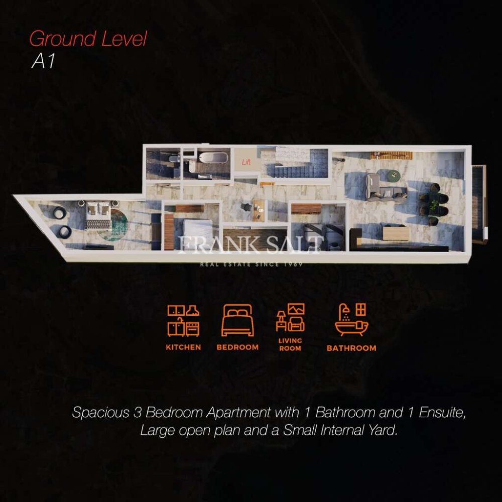 3 غرف نوم شقة في Marsaskala, Malta رقم 1133