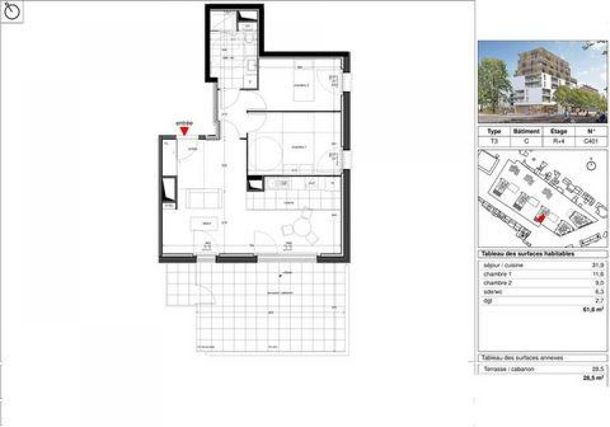Apartamento com 2 quartos em condomínio em Nantes, France N.º 33114