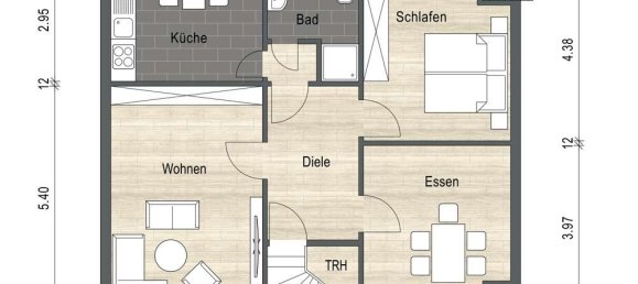 Квартира с 2 спальнями в Эссен, Германия № 43025 13
