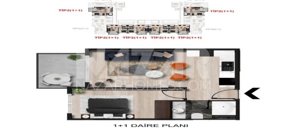 Wohnung 1+1 in Alanya, Turkey, Nr. 14449 13