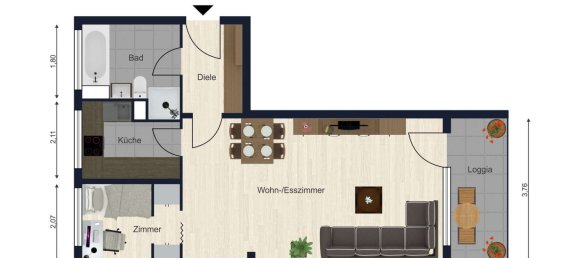 Apartamento de 2 divisões em Hildesheim, Germany N.º 70765 5