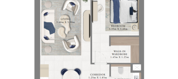 Apartamento de 1 dormitorio en Dubai Creek Harbour (The Lagoons), UAE No. 121056 3