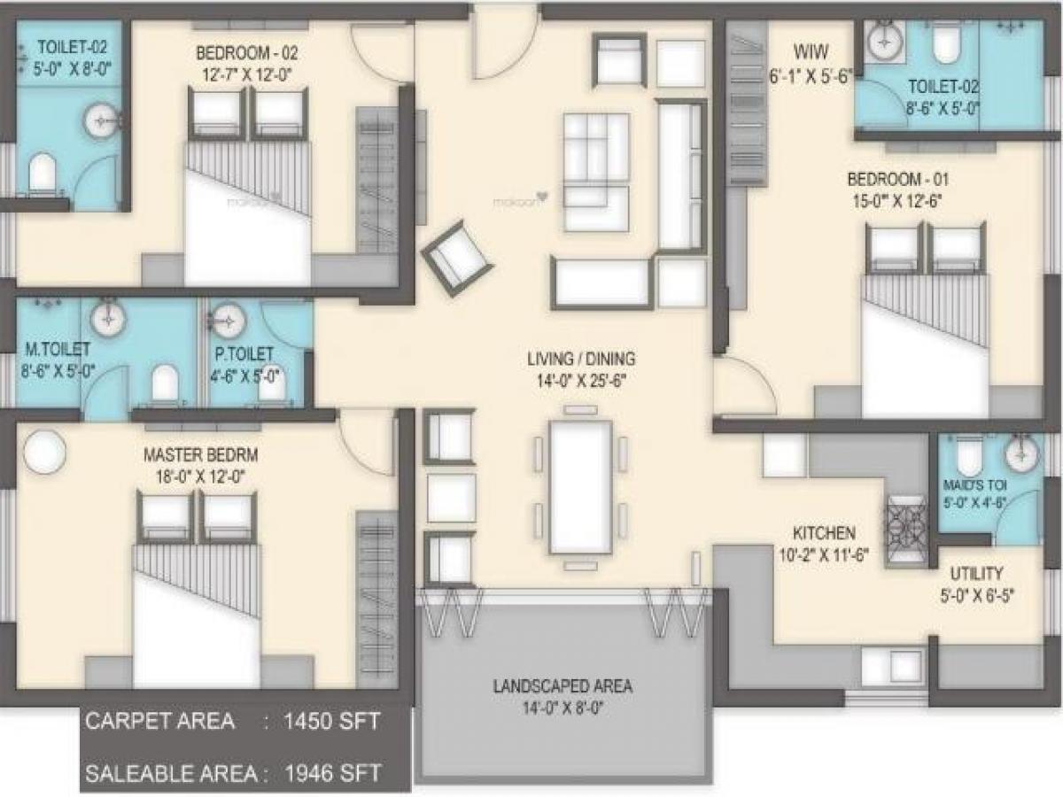 Casa de 3 dormitorios en Bangalore, India No. 43192