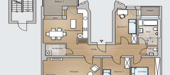 Квартира с 3 спальнями в Лейпциг, Германия № 84583 9