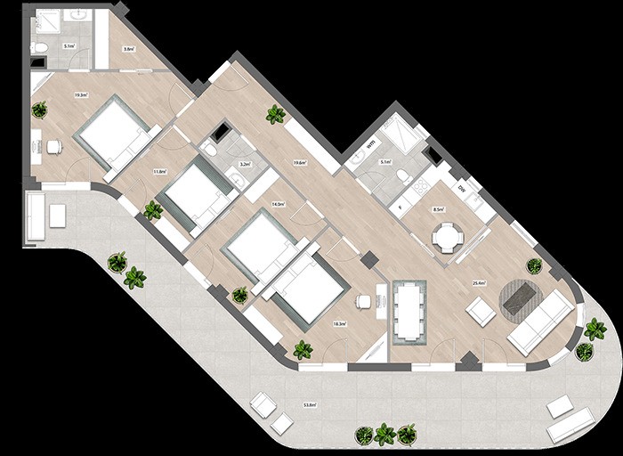 4 bedrooms Apartment in Tbilisi, Georgia No. 1147