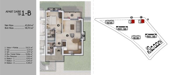 Wohnung 1+1 in Bodrum, Turkey, Nr. 5240 9