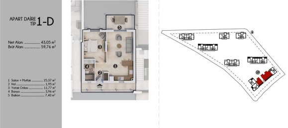 Wohnung 1+1 in Bodrum, Turkey, Nr. 5240 7
