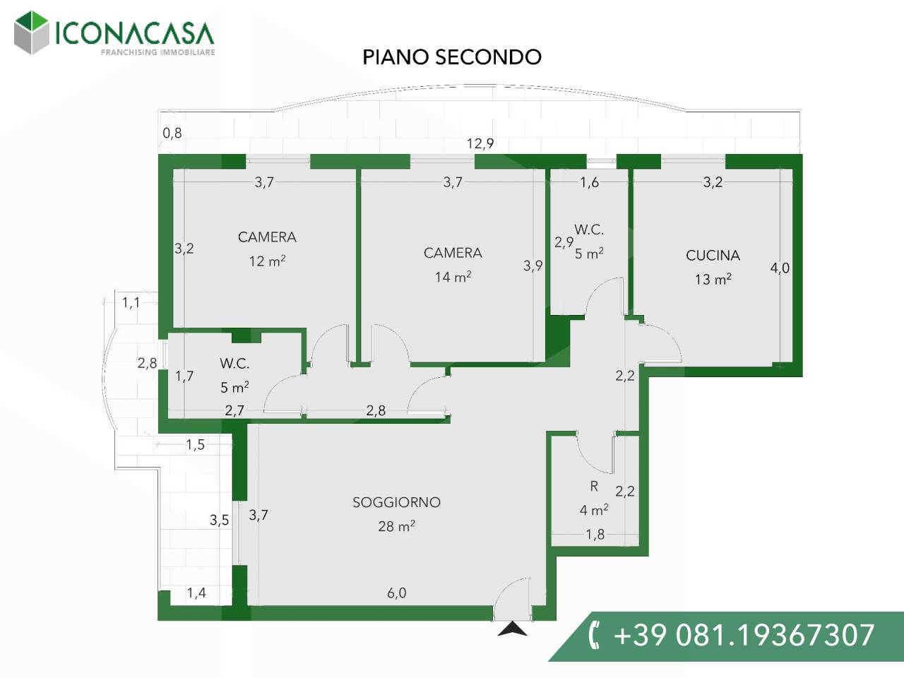Квартира с 3 комнатами в Джульяно ин Кампанья, Италия № 22013