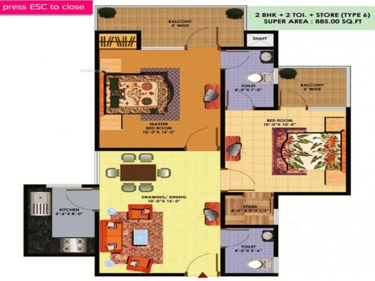 2 غرف نوم منزل في Ghaziabad, India رقم 59900