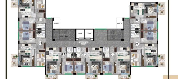 Квартира 1+1 в Конаклы, Турция № 31294 15