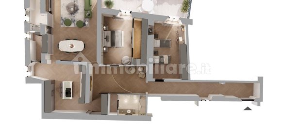 Квартира с 3 спальнями в Рим, Италия № 154452 33