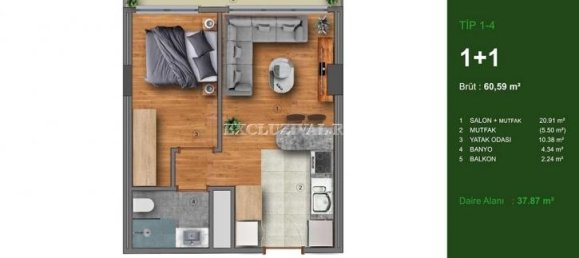 Apartment 1+1 in Istanbul, Turkey No. 28492 7