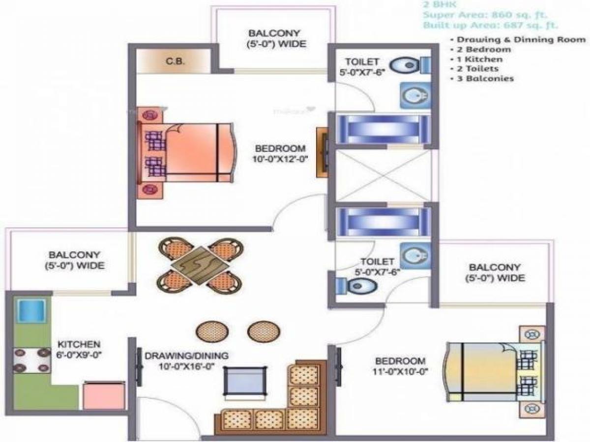 2 bedrooms House in Noida, India No. 67738