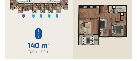 2-Zimmer Wohnung in Mersin, Turkey, Nr. 30108 11