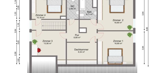 Дом с 4 спальнями в Хоф, Германия № 271973 25