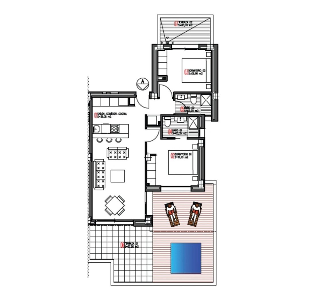 Квартира с 2 спальнями в Валенсия, Испания № 284553