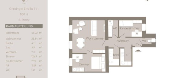 3 rooms Apartment in Dobling, Austria No. 253057 14