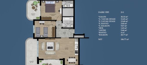 Apartment 2+1 in Alanya, Turkey No. 5594 3