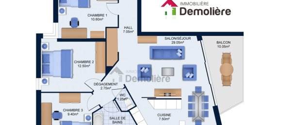 Квартира с 3 спальнями в Роен, Франция № 94816 6