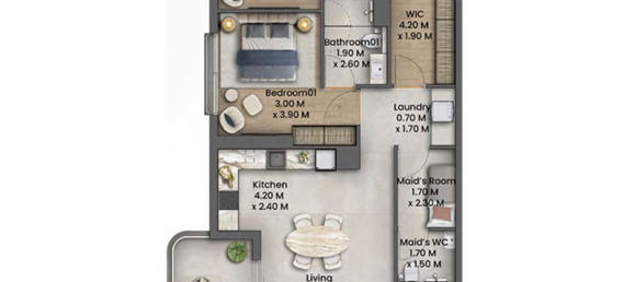 Apartamento T1 em Maritime City, UAE N.º 121464 7