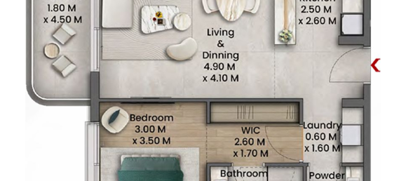 Apartamento T1 em Maritime City, UAE N.º 121464 5