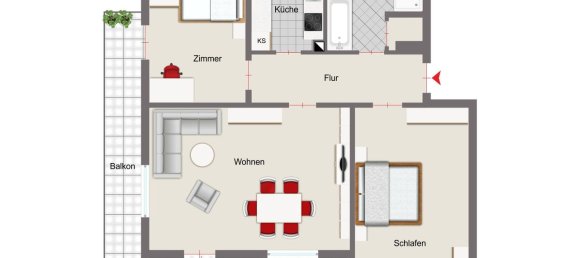 Квартира с 3 комнатами в Розенхайм, Германия № 247147 16