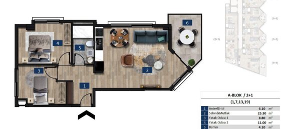 2 rooms Apartment in Alanya, Turkey No. 10154 3