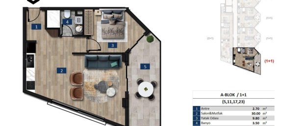 2 rooms Apartment in Alanya, Turkey No. 10154 29