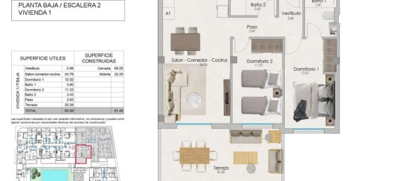 2 chambres Appartement à Santa Pola, Spain No. 13283 6