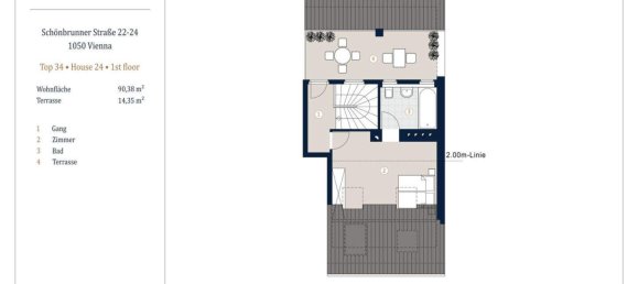 Dúplex de 3 habitaciónes en Margareten, Austria No. 92408 10
