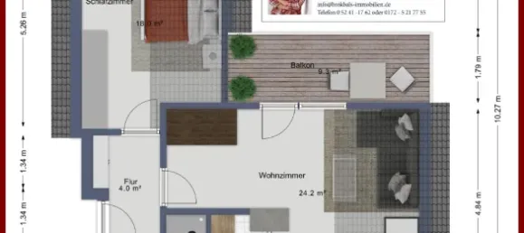 2 rooms Apartment in Gutersloh, Germany No. 64649 2