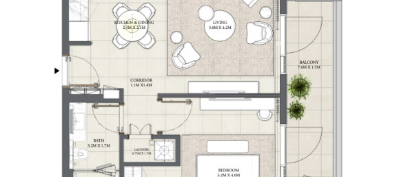 1 غرف نوم شقة في خور دبي, UAE رقم 121565 6