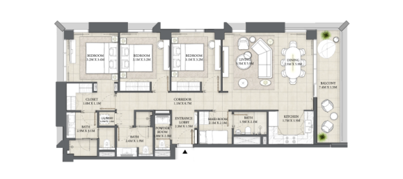 1 غرف نوم شقة في خور دبي, UAE رقم 121565 8
