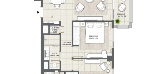 1 غرف نوم شقة في خور دبي, UAE رقم 121565 7