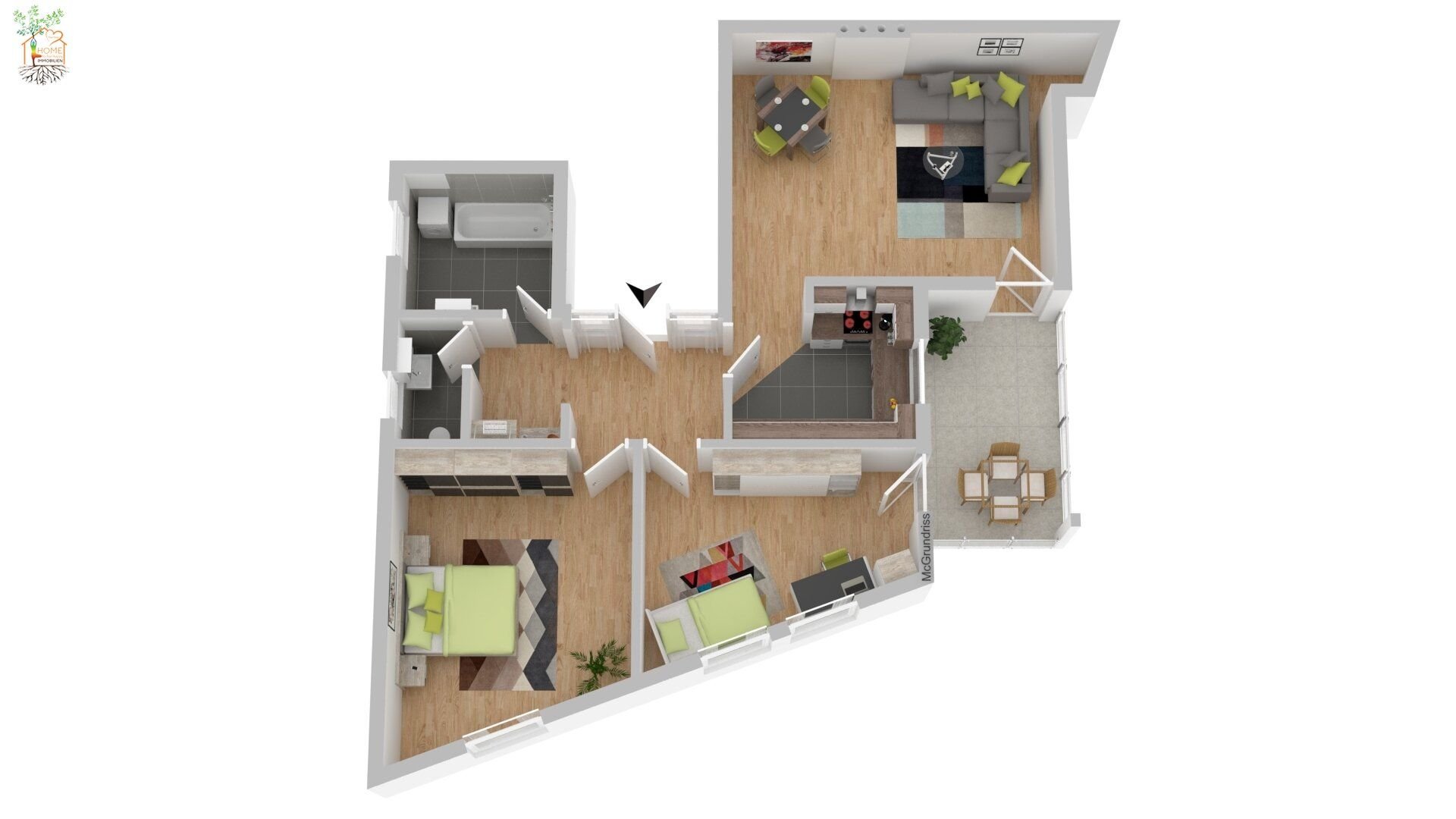 Квартира с 3 комнатами в Брикслегг, Австрия № 94963