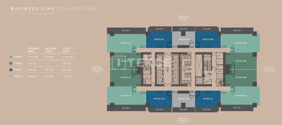 Büro in Business Bay, UAE 69m², Nr. 111230 22