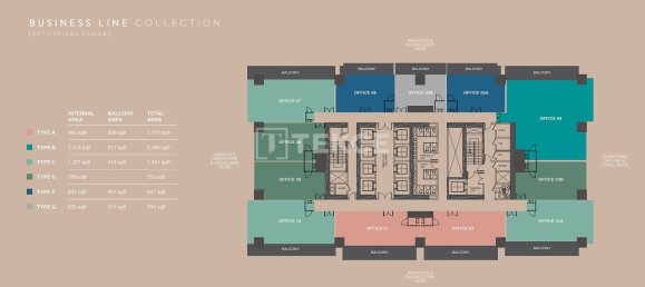 Büro in Business Bay, UAE 69m², Nr. 111230 19