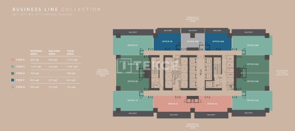 Büro in Business Bay, UAE 69m², Nr. 111230 26