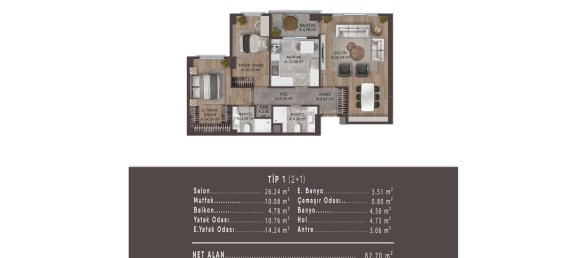 3 rooms Apartment in Bagcilar, Turkey No. 27456 19