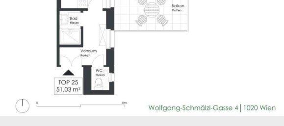 Квартира с 2 комнатами в Леопольдштадт, Австрия № 160467 16