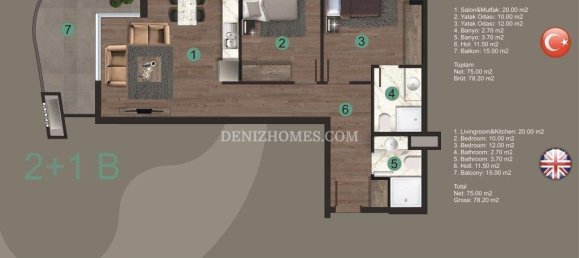 4 rooms Villa in Denizli, Turkey No. 15070 18