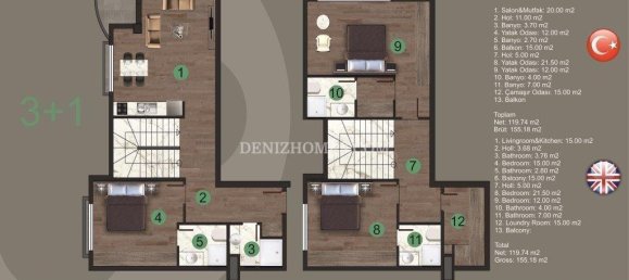 4 rooms Villa in Denizli, Turkey No. 15070 22