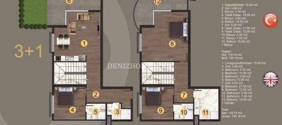4 rooms Villa in Denizli, Turkey No. 15070 23
