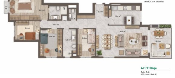 3-Zimmer Wohnung in Umraniye, Turkey, Nr. 17886 21