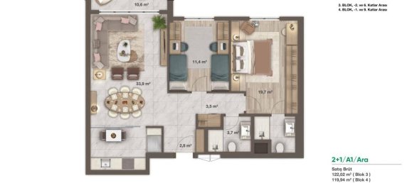 3-Zimmer Wohnung in Umraniye, Turkey, Nr. 17886 9