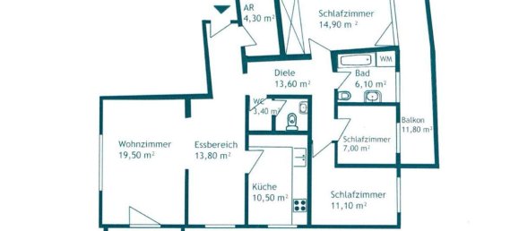 Квартира с 4 комнатами в Зальцбург, Австрия № 193520 5